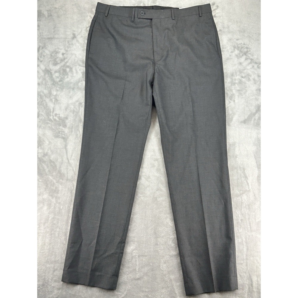 Calvin Klein Mens Jerome X Slim Fit Stretch Dress Pants Gray Size 38x32 Preppy